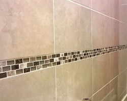 Wall Tiles with Mosaic Tile Trim
